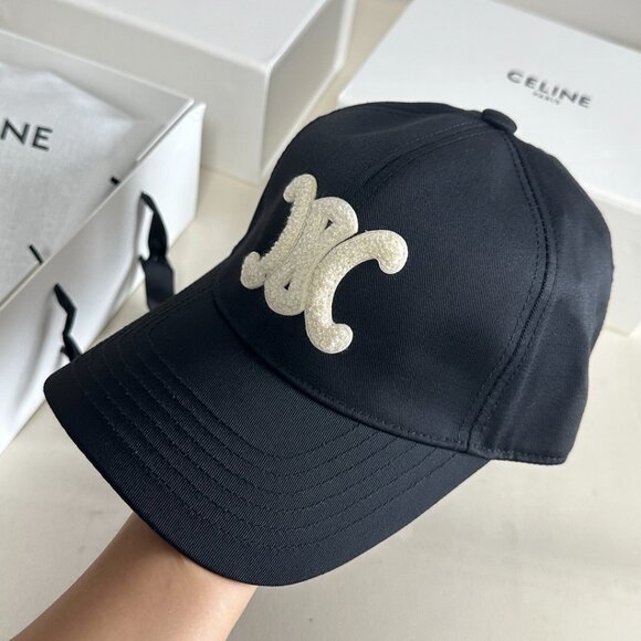 Celine black Cap with Cream Logo - Picture 1 of 7